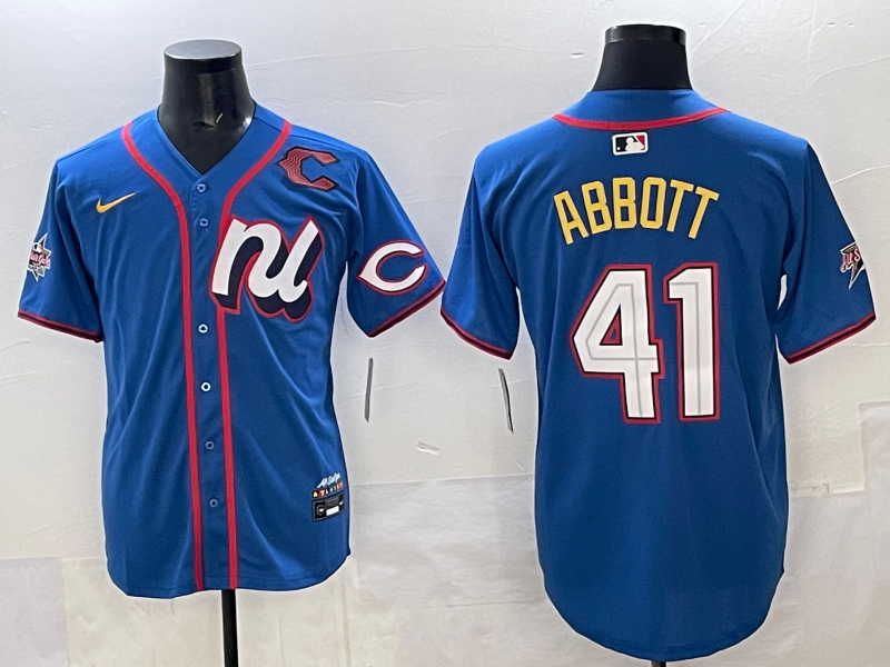 Men 2025 Cincinnati Reds #41 Abbott blue Nike MLB All Star jersey style 3->cincinnati reds->MLB Jersey